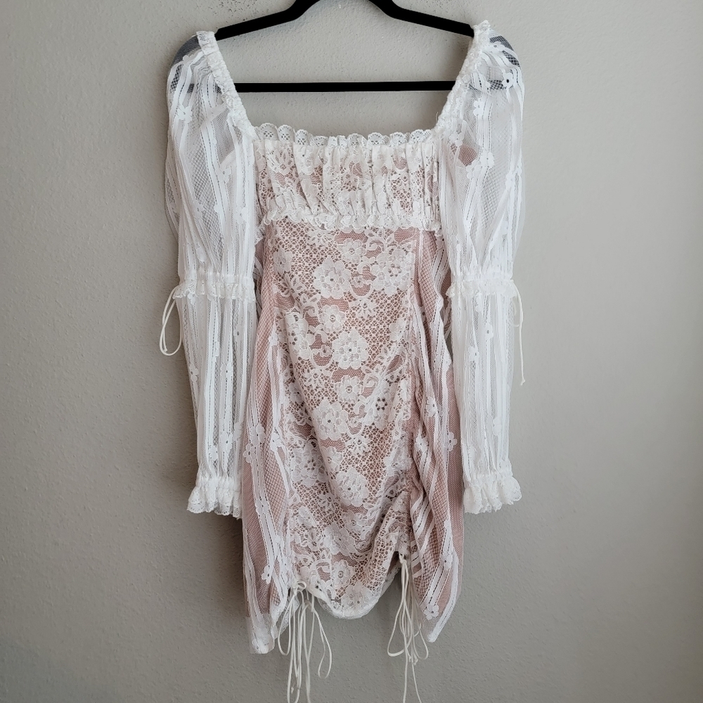For Love & Lemons Monroe Mini Dress in White size XS NWT - Picture 5 of 9